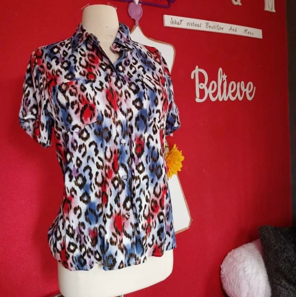 SOLD4/$15 Mocha Blouse - Picture 1 of 11